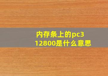 内存条上的pc3 12800是什么意思